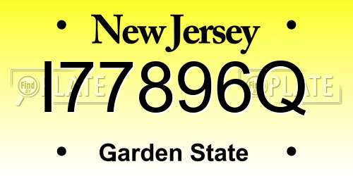 I77896Q New Jersey License Plate
