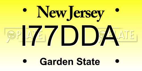 I77DDA New Jersey License Plate