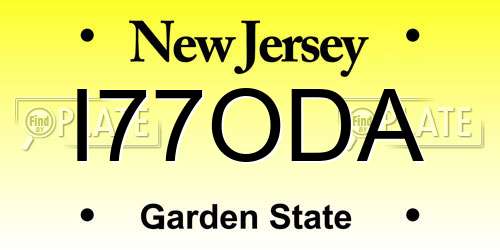 I77ODA New Jersey License Plate