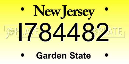 I784482 New Jersey License Plate
