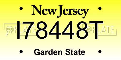 I78448T New Jersey License Plate