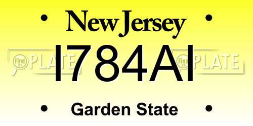 I784AI New Jersey License Plate