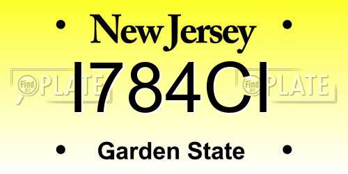 I784CI New Jersey License Plate