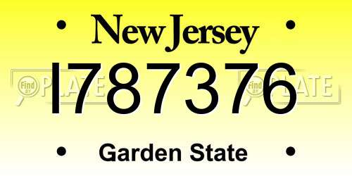I787376 New Jersey License Plate