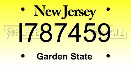 I787459 New Jersey License Plate