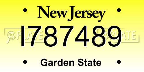 I787489 New Jersey License Plate