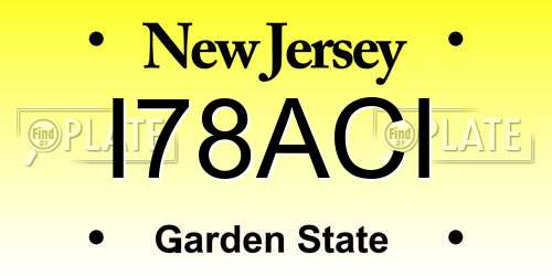 I78ACI New Jersey License Plate