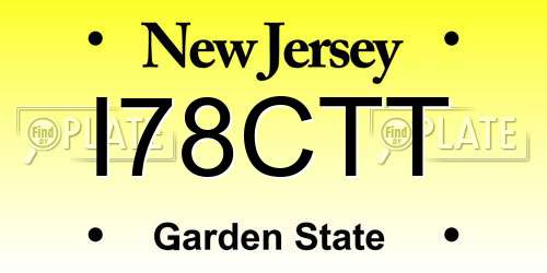 I78CTT New Jersey License Plate