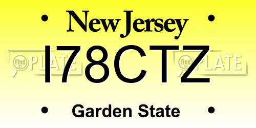 I78CTZ New Jersey License Plate