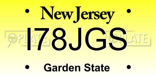 I78JGS New Jersey License Plate