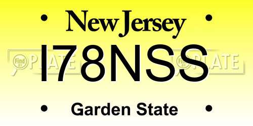 I78NSS New Jersey License Plate