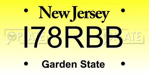 I78RBB New Jersey License Plate