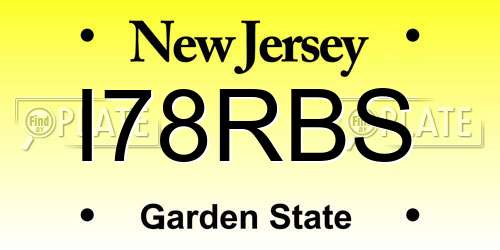 I78RBS New Jersey License Plate