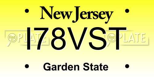 I78VST New Jersey License Plate