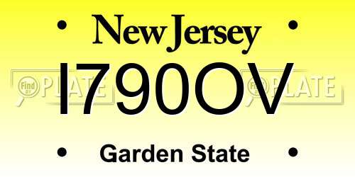 I790OV New Jersey License Plate