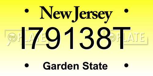 I79138T New Jersey License Plate
