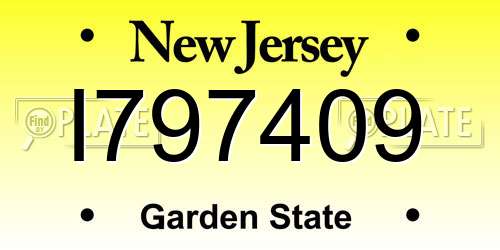 I797409 New Jersey License Plate