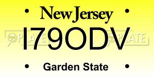 I79ODV New Jersey License Plate