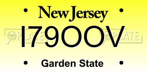 I79OOV New Jersey License Plate