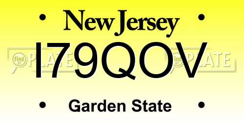 I79QOV New Jersey License Plate