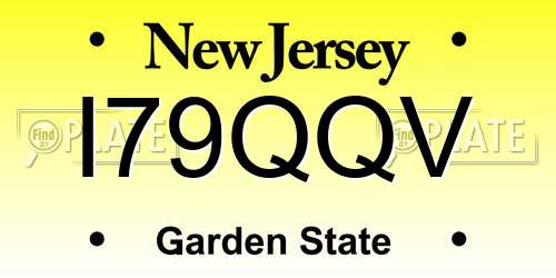 I79QQV New Jersey License Plate