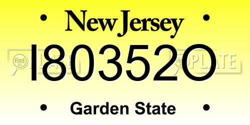 I80352O New Jersey License Plate
