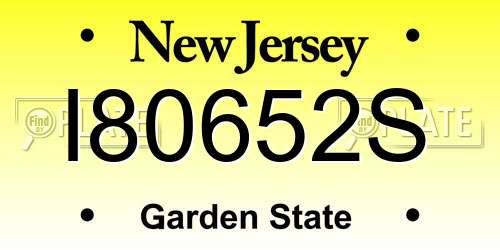 I80652S New Jersey License Plate