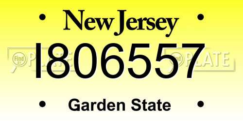 I806557 New Jersey License Plate