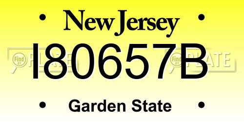 I80657B New Jersey License Plate