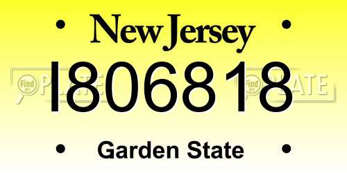 I806818 New Jersey License Plate
