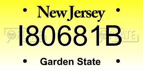 I80681B New Jersey License Plate
