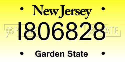 I806828 New Jersey License Plate