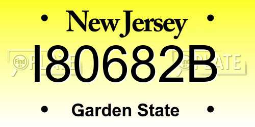 I80682B New Jersey License Plate