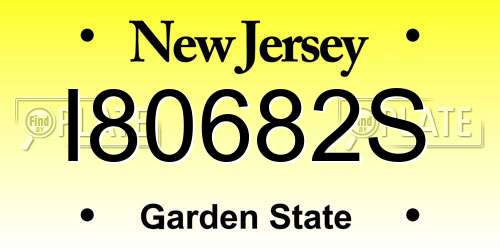 I80682S New Jersey License Plate