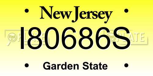 I80686S New Jersey License Plate