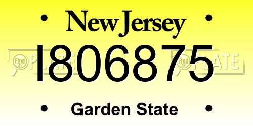 I806875 New Jersey License Plate