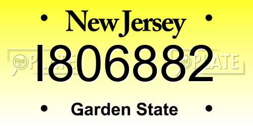 I806882 New Jersey License Plate
