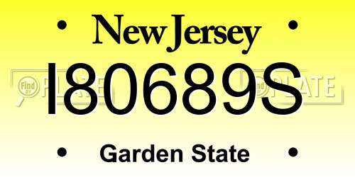 I80689S New Jersey License Plate