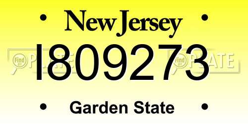 I809273 New Jersey License Plate