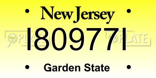 I80977I New Jersey License Plate