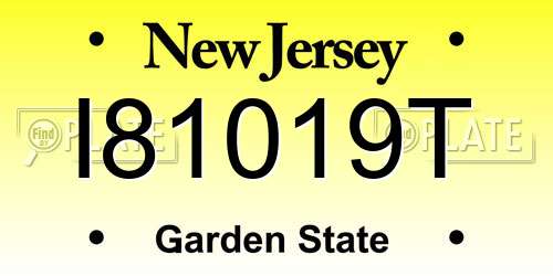 I81019T New Jersey License Plate