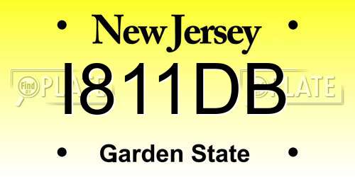 I811DB New Jersey License Plate