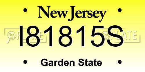 I81815S New Jersey License Plate