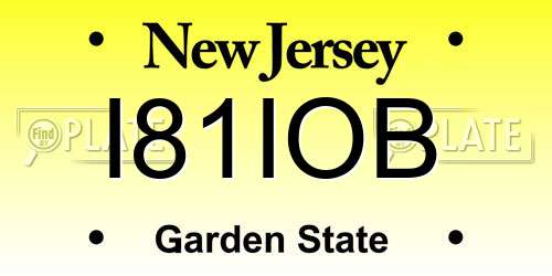 I81IOB New Jersey License Plate