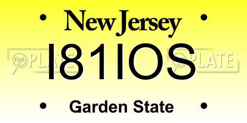 I81IOS New Jersey License Plate