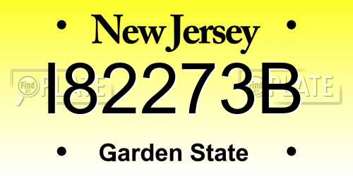 I82273B New Jersey License Plate