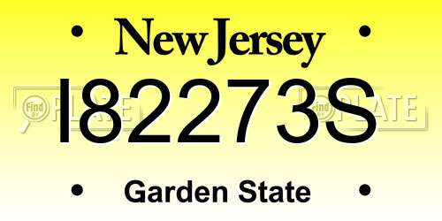 I82273S New Jersey License Plate