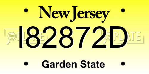 I82872D New Jersey License Plate