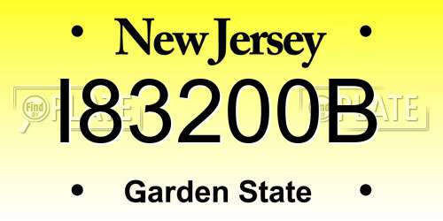 I83200B New Jersey License Plate
