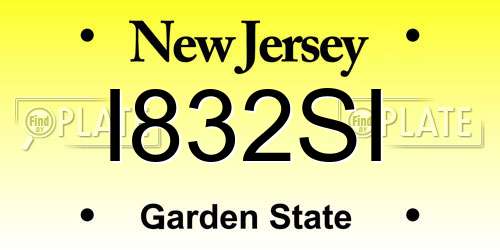 I832SI New Jersey License Plate